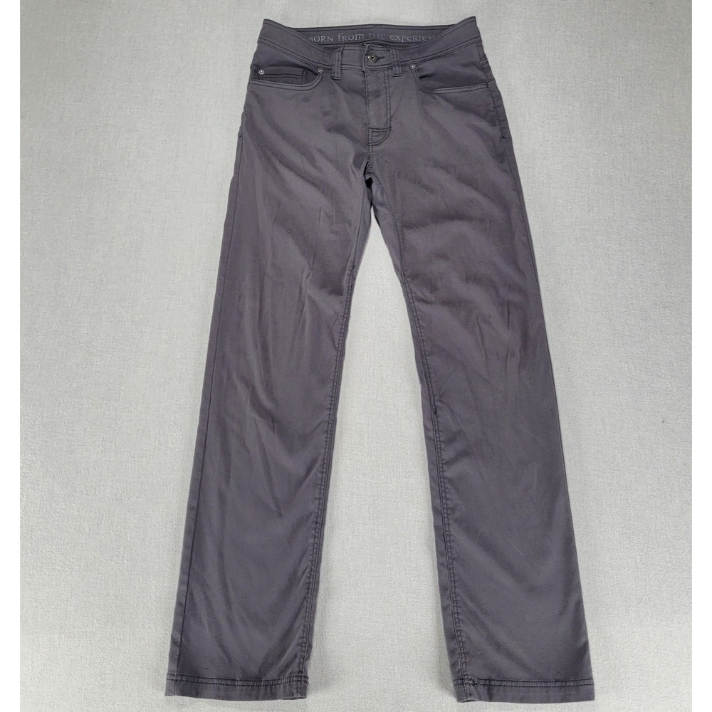 Prana Pants Mens 30x32 Slim Fit Gray Outdoors Hiking Trail 5 Pocket